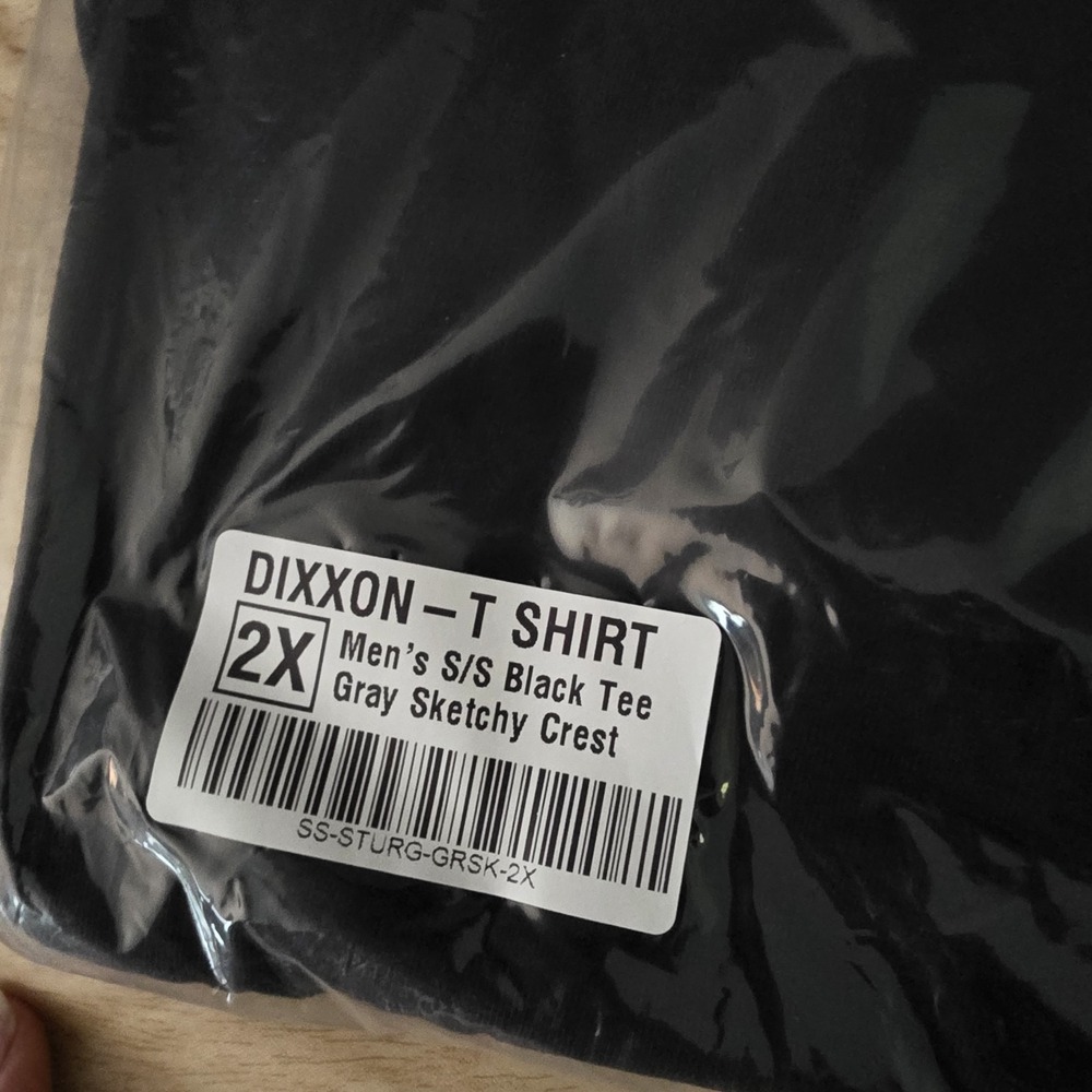 Dixxon Flannel Co Sketchy White Crest S/S Black T Shirt. New In Plastic 2XL - Picture 3 of 3